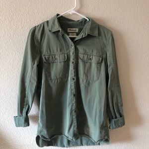 Madewell green button-up